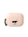 Etui Karl Lagerfeld KLAP2RUNCHP Apple AirPods Pro 2 tok rózsaszín/pink Szilikon Choupette Fej 3D