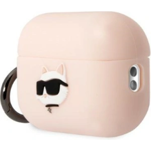Etui Karl Lagerfeld KLAP2RUNCHP Apple AirPods Pro 2 cover różowy/pink Silicone Choupette Head 3D