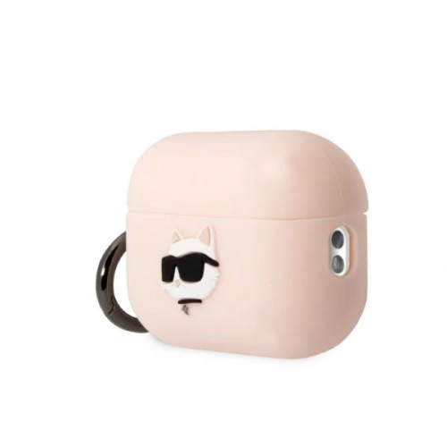 Etui Karl Lagerfeld KLAP2RUNCHP Apple AirPods Pro 2 cover różowy/pink Silicone Choupette Head 3D