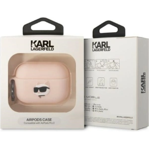 Etui Karl Lagerfeld KLAP2RUNCHP Apple AirPods Pro 2 cover różowy/pink Silicone Choupette Head 3D
