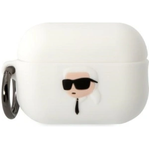 Hurtownia GSM - Etui Karl Lagerfeld KLAP2RUNIKH Apple AirPods Pro 2 tok fehér/színtelen Szilikon Karl Fej 3D - KLD1412 - {ean13} - Hurt