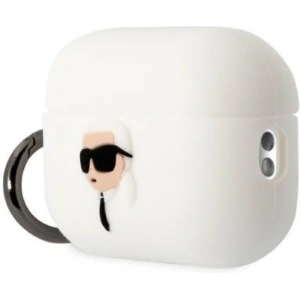 Etui Karl Lagerfeld KLAP2RUNIKH Apple AirPods Pro 2 cover biały/white Silicone Karl Head 3D