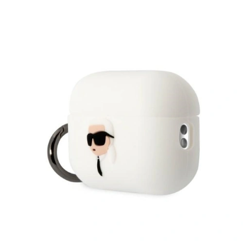 Etui Karl Lagerfeld KLAP2RUNIKH Apple AirPods Pro 2 cover biały/white Silicone Karl Head 3D
