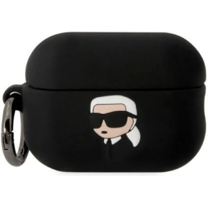 Hurtownia GSM - Etui Karl Lagerfeld KLAP2RUNIKK Apple AirPods Pro 2 tok fekete/szürke Szilikon Karl Fej 3D - KLD1413 - {ean13} - Hurt
