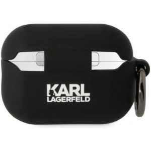 Hurtownia GSM - Etui Karl Lagerfeld KLAP2RUNIKK Apple AirPods Pro 2 tok fekete/szürke Szilikon Karl Fej 3D - KLD1413 - {ean13} - Hurt