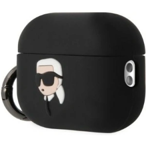 Etui Karl Lagerfeld KLAP2RUNIKK Apple AirPods Pro 2 cover czarny/black Silicone Karl Head 3D