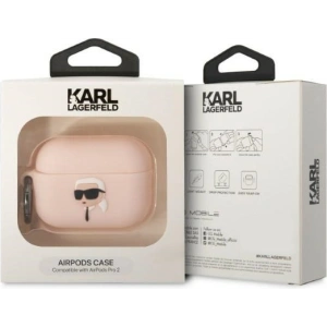 Etui Karl Lagerfeld KLAP2RUNIKP Apple AirPods Pro 2 cover różowy/pink Silicone Karl Head 3D