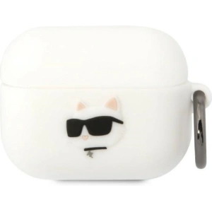 Hurtownia GSM - Etui Karl Lagerfeld KLAPRUNCHH Apple AirPods Pro tok fehér/szürke Szilikon Choupette Fej 3D - KLD1415 - {ean13} - Hurt
