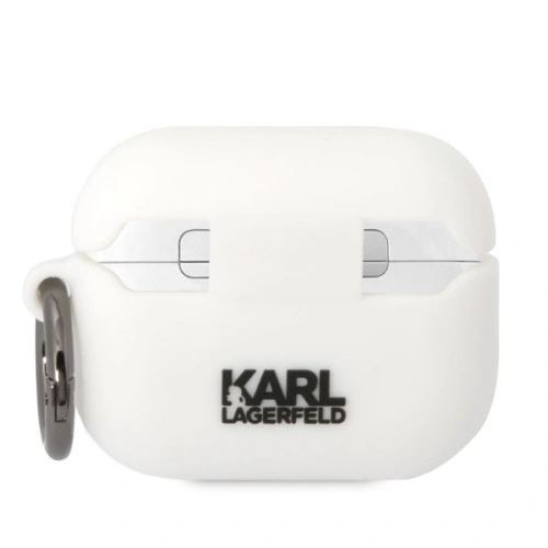 Etui Karl Lagerfeld KLAPRUNCHH Apple AirPods Pro cover biały/white Silicone Choupette Head 3D