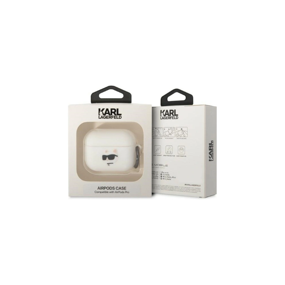 Hurtownia GSM - Etui Karl Lagerfeld KLAPRUNCHH Apple AirPods Pro capac alb/white din silicon Choupette Head 3D - KLD1415 - {ean13} - Hurt