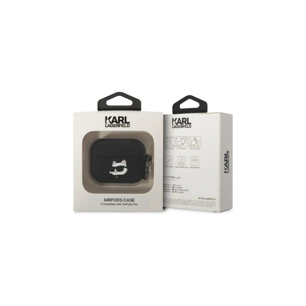 Hurtownia GSM - Etui Karl Lagerfeld KLAPRUNCHK Apple AirPods Pro kryt černý/black silikon Choupette hlava 3D - KLD1416 - {ean13} - Hurt
