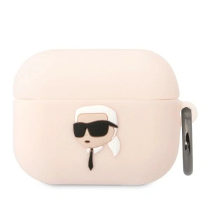 Etui Karl Lagerfeld KLAPRUNIKP Apple AirPods Pro cover różowy/pink Silicone Karl Head 3D