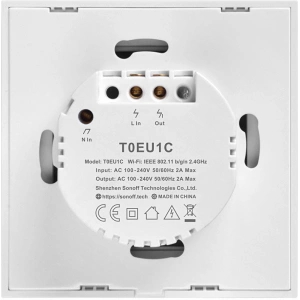 Wholesale Touch light switch WiFi Sonoff T0 EU TX (1-channel) white - SNF39 - {ean13} - Hurt