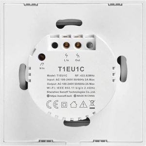 Wholesale Touch light switch WiFi + RF 433 Sonoff T1 EU TX (2-channel) white - SNF42 - {ean13} - Hurt