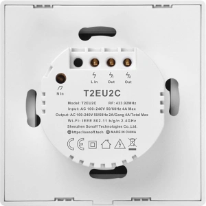 Hurtownia GSM - Dotykový vypínač světla WiFi + RF 433 Sonoff T2 EU TX (2-kanálový) - SNF44 - {ean13} - Hurt