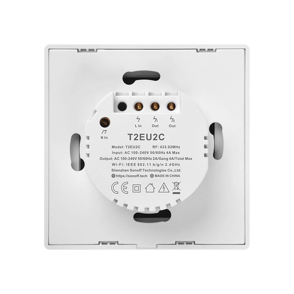 Hurtownia GSM - Érintőkapcsolós WiFi + RF 433 Sonoff T2 EU TX (2-csatornás) - SNF44 - {ean13} - Hurt