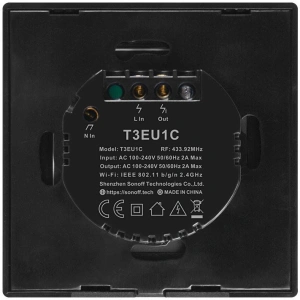 Hurtownia GSM - Dotykový vypínač světla WiFi + RF 433 Sonoff T3 EU TX (1-kanálový) - SNF45 - {ean13} - Hurt