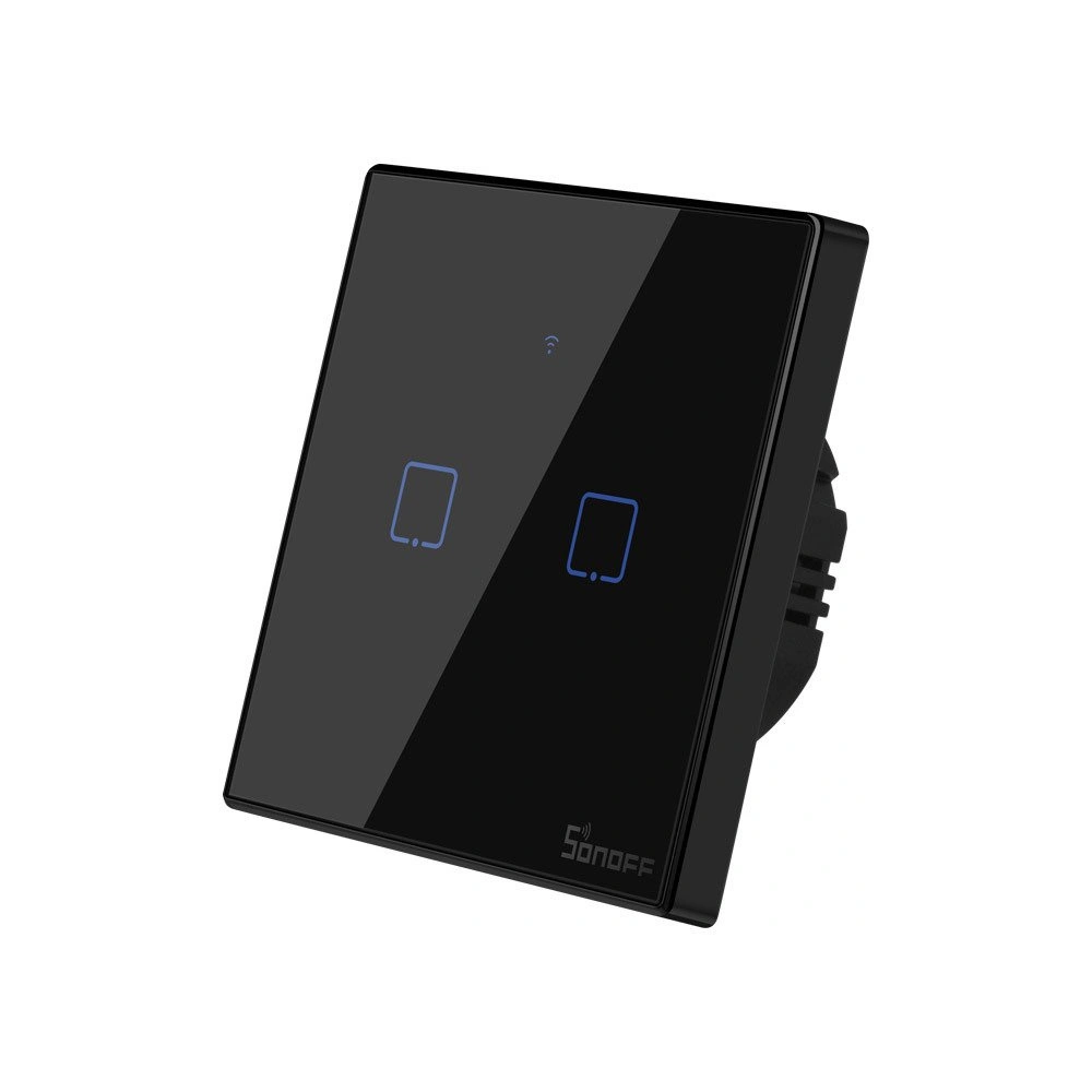 Hurtownia GSM - Érintésérzékelős WiFi + RF 433 fénykapcsoló Sonoff T3 EU TX (2-csatornás) - SNF46 - {ean13} - Hurt