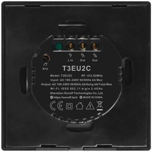 Hurtownia GSM - Dotykový WiFi + RF 433 světelný spínač Sonoff T3 EU TX (2-kanálový) - SNF46 - {ean13} - Hurt