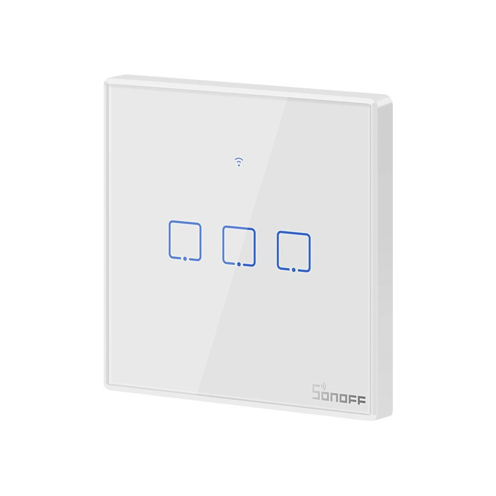 Hurtownia GSM - Érintésvezérelt WiFi + RF 433 világításkapcsoló Sonoff T2 EU TX (3-csatornás) - SNF48 - {ean13} - Hurt