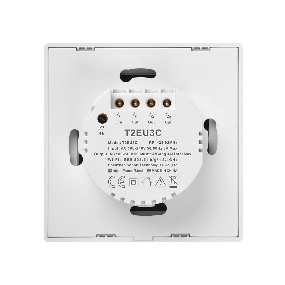 Hurtownia GSM - Berührbarer WLAN + RF 433 Lichtschalter Sonoff T2 EU TX (3-Kanal) - SNF48 - {ean13} - Hurt