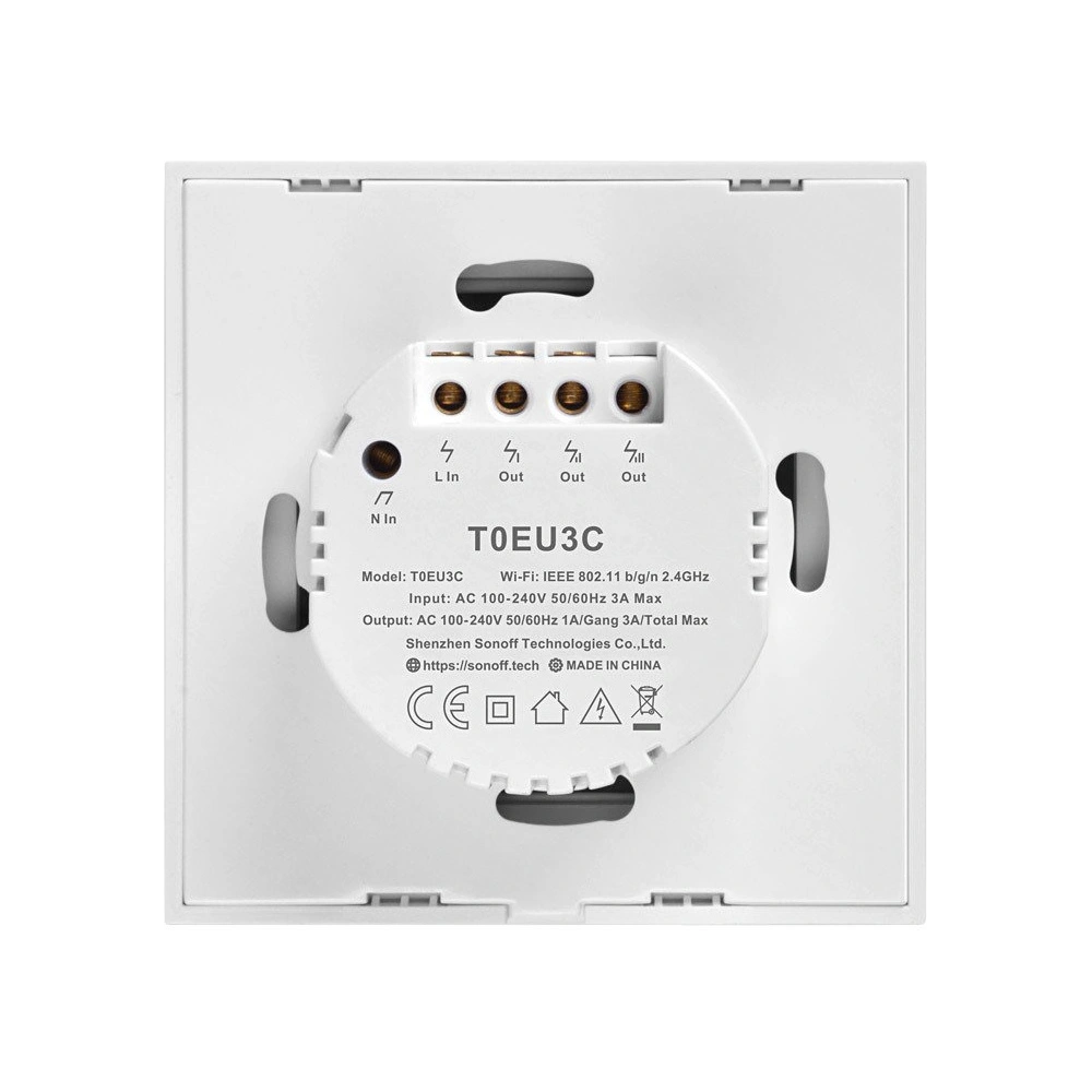 Hurtownia GSM - WiFi érintésvezérelt fénykapcsoló Sonoff T0 EU TX (3-csatornás) - SNF50 - {ean13} - Hurt