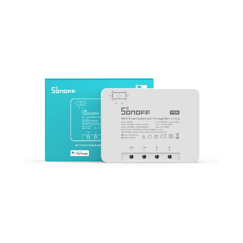 Hurtownia GSM - Intelligens WiFi kapcsoló Sonoff POWR3 nagy teljesítménnyel - SNF72 - {ean13} - Hurt