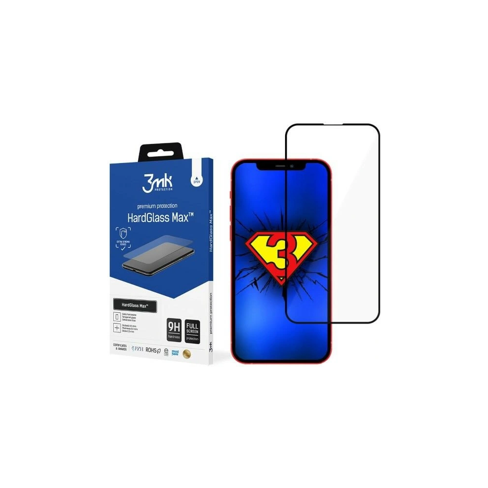 Hurtownia GSM - Tvrzené sklo 3MK HardGlass Max Apple iPhone 13 Pro Max/14 Plus černé - 3MK4432 - {ean13} - Hurt