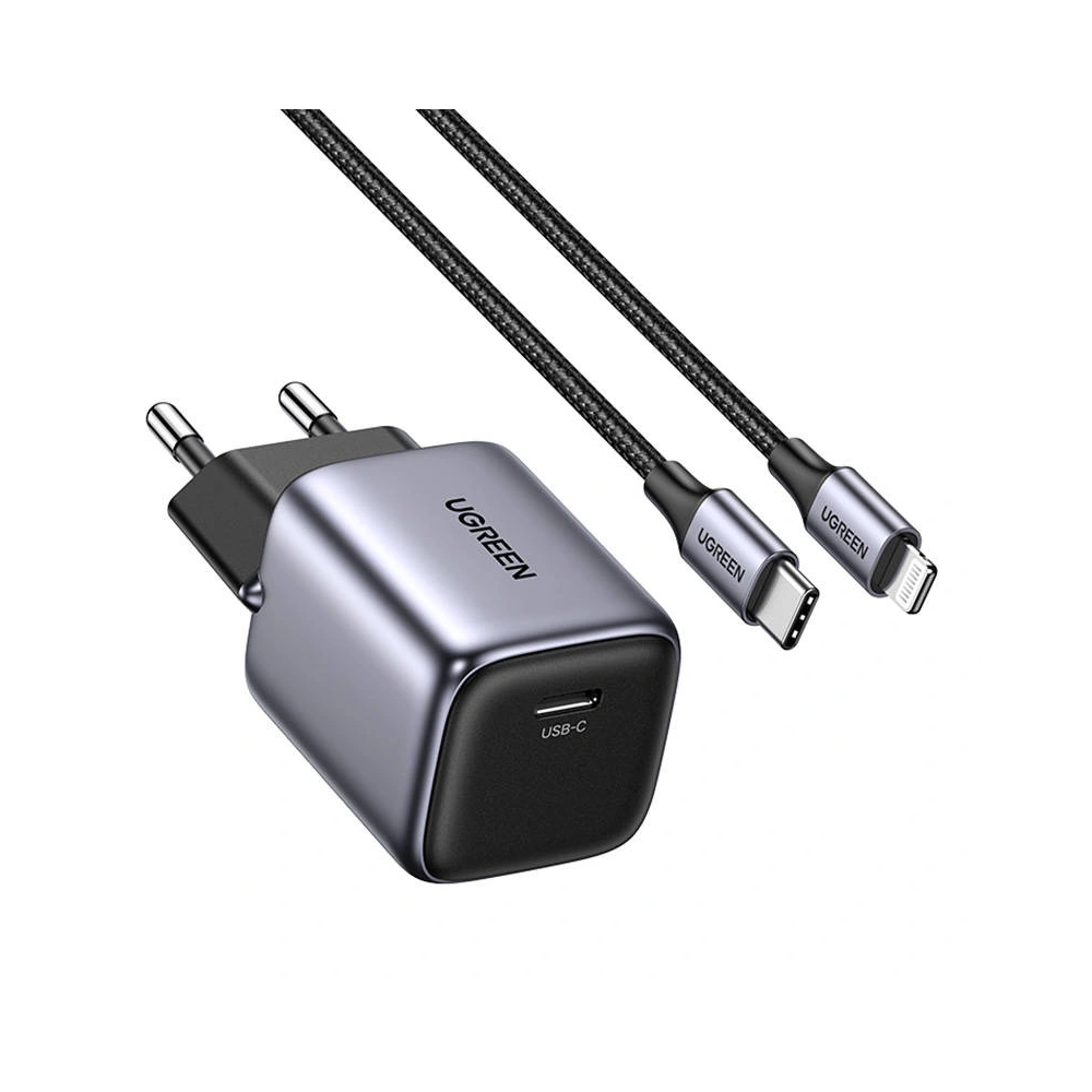Hurtownia GSM - Ładowarka sieciowa UGREEN CD318 Nexode mini, USB-C, PD3.0, QC4.0, GaN, 20W (szary) - UGR1433 - {ean13} - Hurt