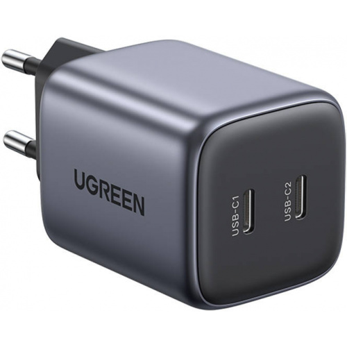Ugreen Distributor - 6957303895731 - UGR1434 - UGREEN CD294 Wall Charger, 2x USB-C, GaN, PD3.0, QC4.0, 45W (gray) - B2B homescreen