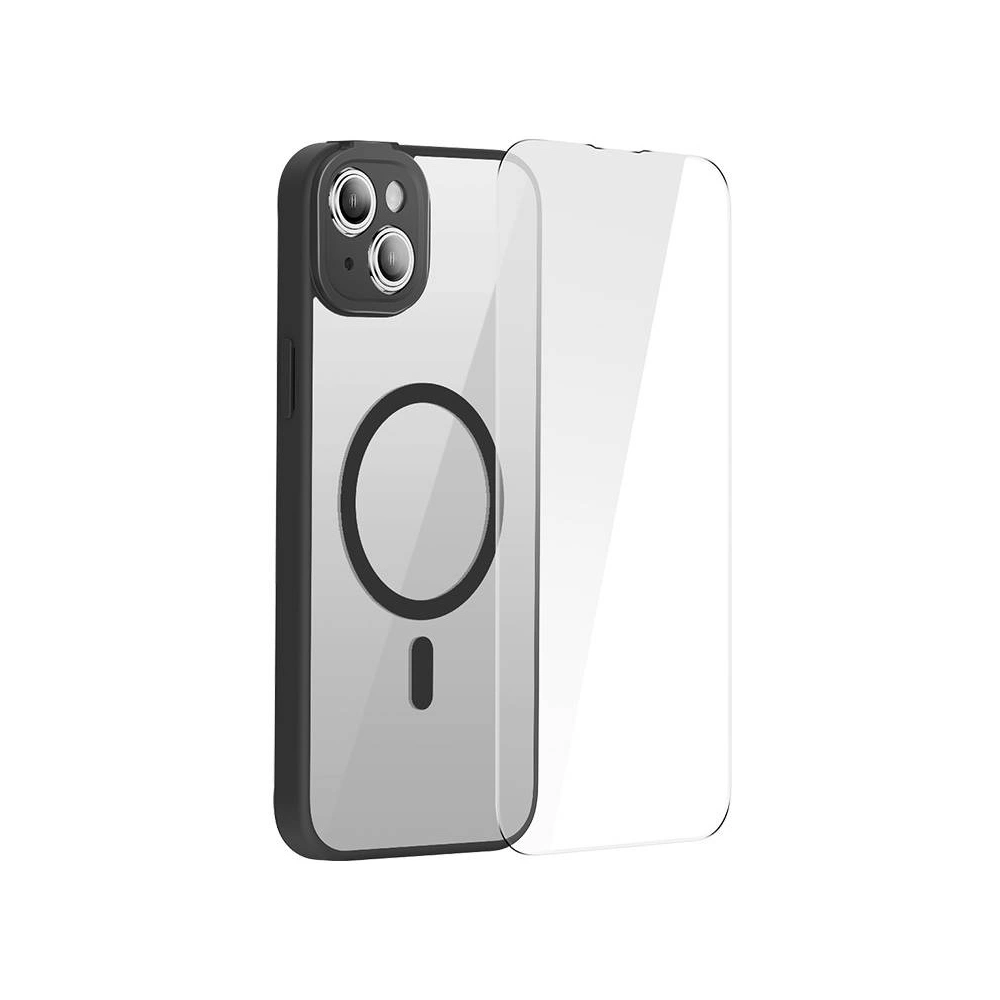 Hurtownia GSM - Set husă + sticlă Baseus Frame MagSafe Apple iPhone 14 (negru) - BSU3918 - {ean13} - Hurt