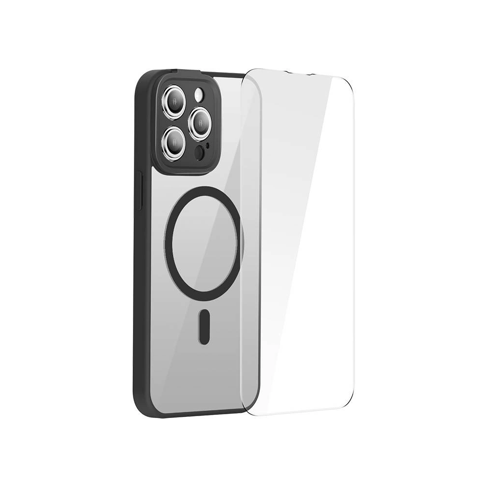 Hurtownia GSM - Sada pouzdra + sklo Baseus Frame MagSafe Apple iPhone 14 Pro (černé) - BSU3919 - {ean13} - Hurt