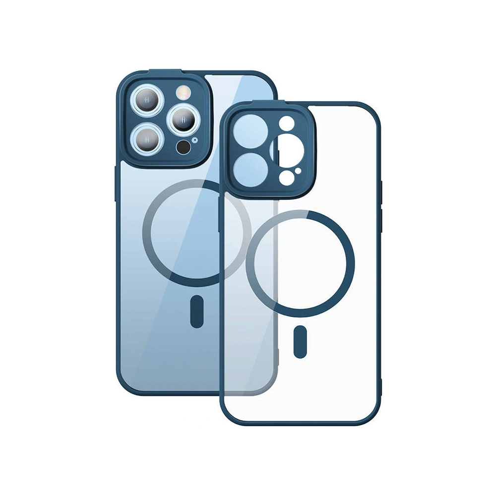 Hurtownia GSM - Sada pouzdra + sklo Baseus Frame MagSafe Apple iPhone 14 Pro Max (modrý) - BSU3920 - {ean13} - Hurt