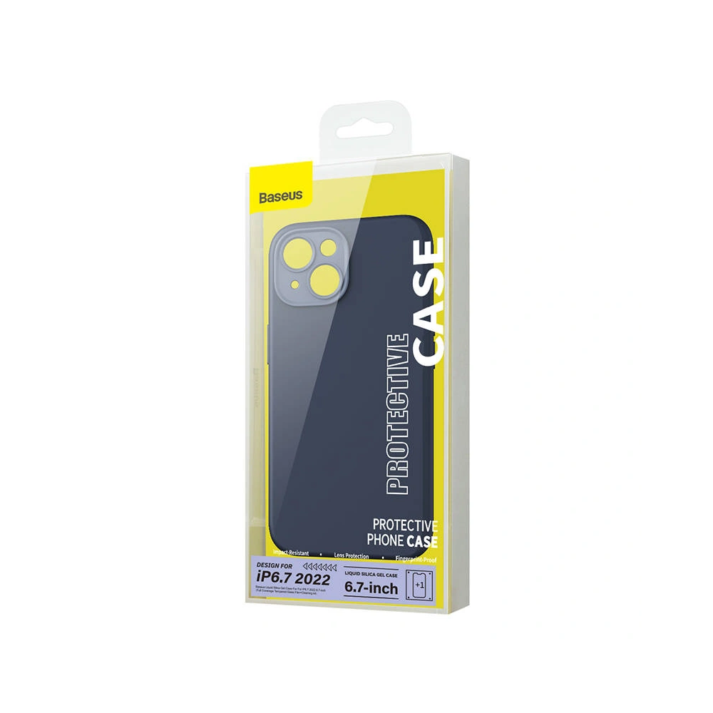 Hurtownia GSM - Tok + üveg Baseus Liquid Silica Apple iPhone 14 Plus / 15 Plus (kék) - BSU3928 - {ean13} - Hurt