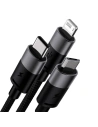 Hurtownia GSM - Kabel Baseus StarSpeed 3w1 USB-A/USB-C - micro USB - Lightning, 3,5A, 1.2m (černý) - BSU3937 - {ean13} - Hurt