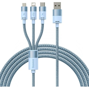 Hurtownia GSM - Kábel Baseus StarSpeed 3w1 USB-A/USB-C - micro USB - Lightning, 3,5A, 1.2m (kék) - BSU3938 - {ean13} - Hurt