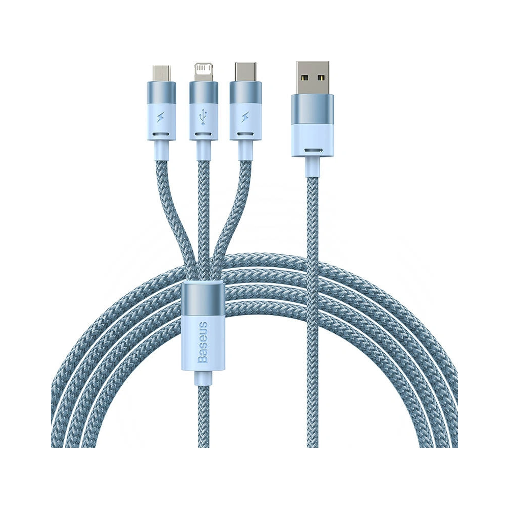 Hurtownia GSM - Kábel Baseus StarSpeed 3w1 USB-A/USB-C - micro USB - Lightning, 3,5A, 1.2m (kék) - BSU3938 - {ean13} - Hurt