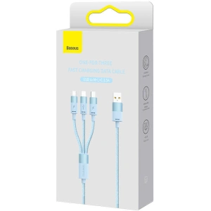 Hurtownia GSM - Kábel Baseus StarSpeed 3w1 USB-A/USB-C - micro USB - Lightning, 3,5A, 1.2m (kék) - BSU3938 - {ean13} - Hurt