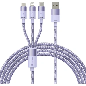 Hurtownia GSM - Kábel Baseus StarSpeed 3w1 USB-A/USB-C - micro USB - Lightning, 3,5A, 1.2m (lila) - BSU3939 - {ean13} - Hurt