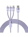 Kabel Baseus StarSpeed 3w1 USB-A/USB-C - micro USB - Lightning, 3,5A, 1.2m (fialový)