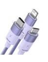 Hurtownia GSM - Kabel Baseus StarSpeed 3w1 USB-A/USB-C - micro USB - Lightning, 3,5A, 1.2m (fialový) - BSU3939 - {ean13} - Hurt