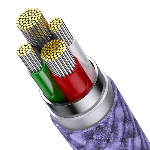 Kabel Baseus StarSpeed 3w1 USB-A/USB-C - micro USB - Lightning, 3,5A, 1.2m (fioletowy)