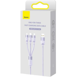 Hurtownia GSM - Kábel Baseus StarSpeed 3w1 USB-A/USB-C - micro USB - Lightning, 3,5A, 1.2m (lila) - BSU3939 - {ean13} - Hurt