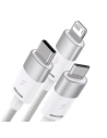Hurtownia GSM - Kabel Baseus StarSpeed 3w1 USB-A/USB-C - micro USB - Lightning, 3,5A, 1.2m (bílý) - BSU3940 - {ean13} - Hurt