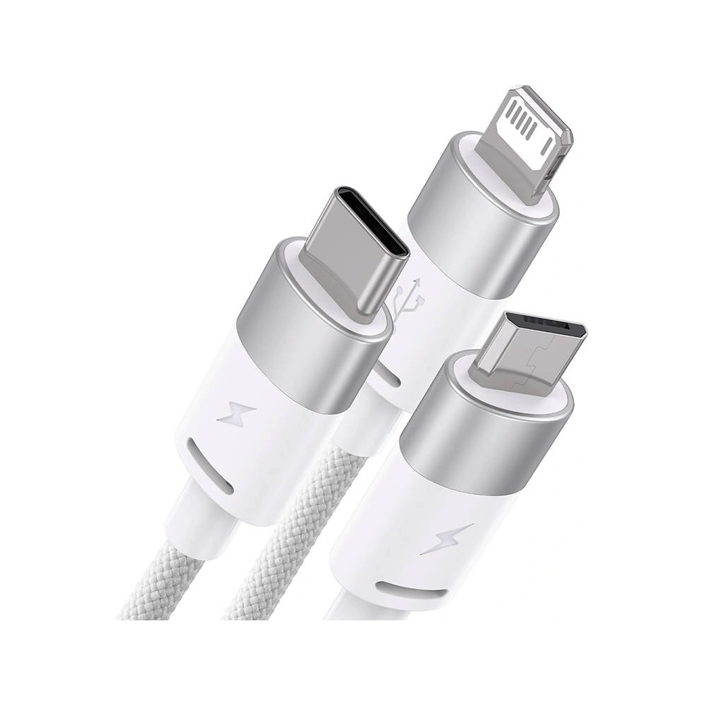 Hurtownia GSM - Kabel Baseus StarSpeed 3w1 USB-A/USB-C - micro USB - Lightning, 3,5A, 1.2m (bílý) - BSU3940 - {ean13} - Hurt