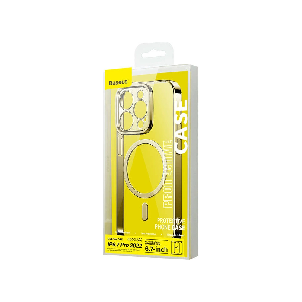 Hurtownia GSM - Hülle + Glas Set Baseus Glitter MagSafe Apple iPhone 14 Pro Max (gold) - BSU3943 - {ean13} - Hurt