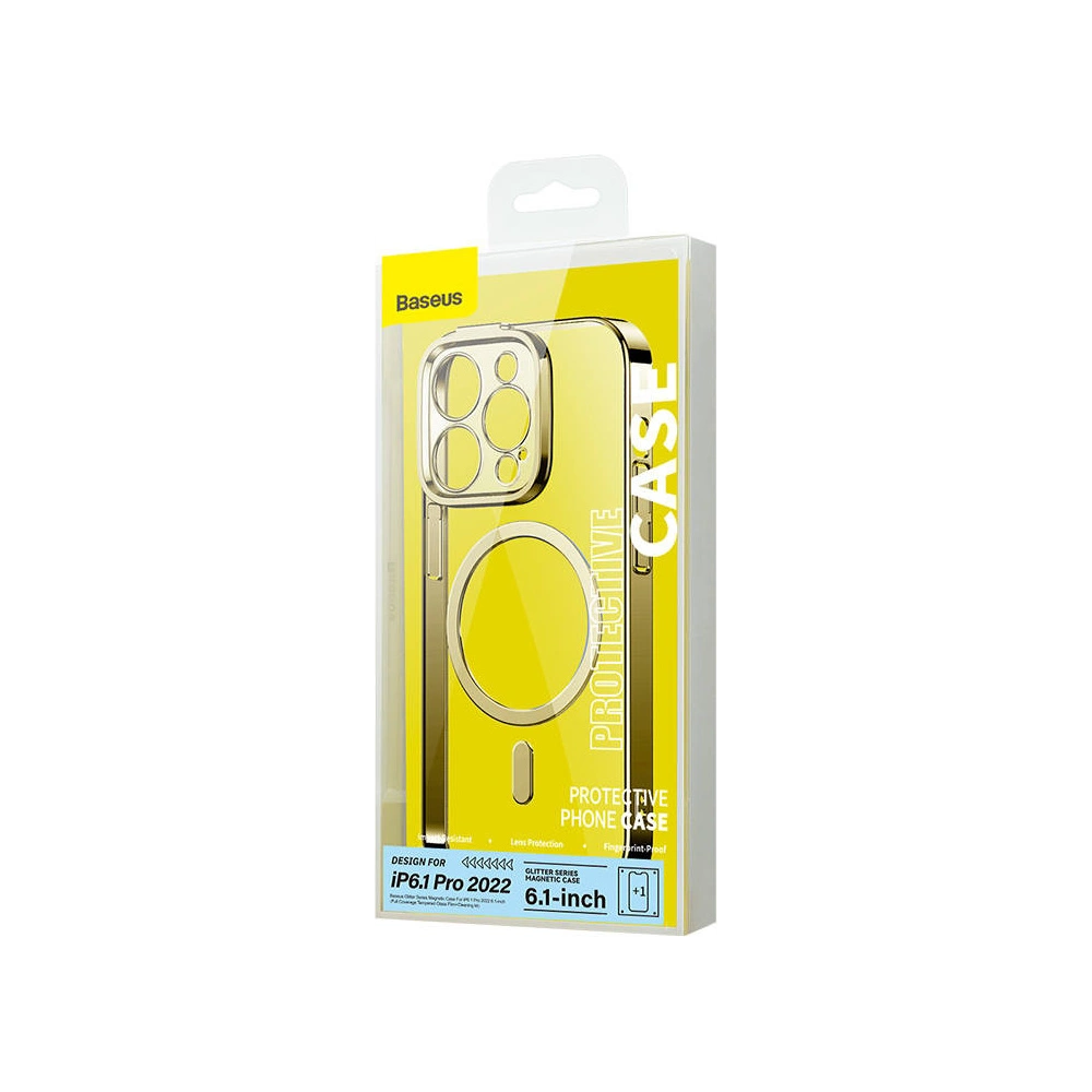 Hurtownia GSM - Set husă + sticlă Baseus Glitter MagSafe Apple iPhone 14 Pro (aurie) - BSU3944 - {ean13} - Hurt