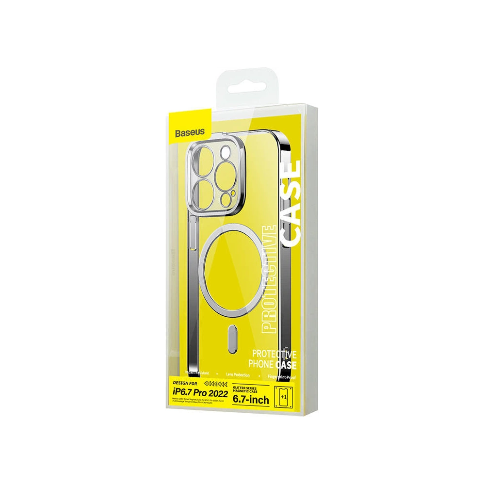Hurtownia GSM - Set Case + Glas Baseus Glitter MagSafe Apple iPhone 14 Pro Max (silber) - BSU3946 - {ean13} - Hurt