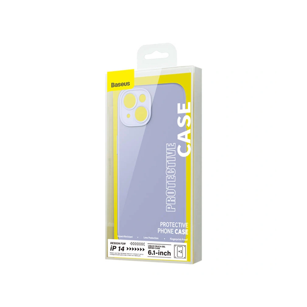 Hurtownia GSM - Sada pouzdra + sklo Baseus Liquid Silica Gel Apple iPhone 14 (levandulové) - BSU3947 - {ean13} - Hurt