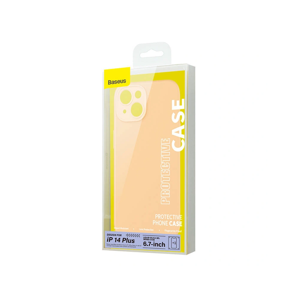 Hurtownia GSM - Set mit Hülle + Glas Baseus Liquid Silica Gel Apple iPhone 14 Plus / 15 Plus (gelb) - BSU3949 - {ean13} - Hurt
